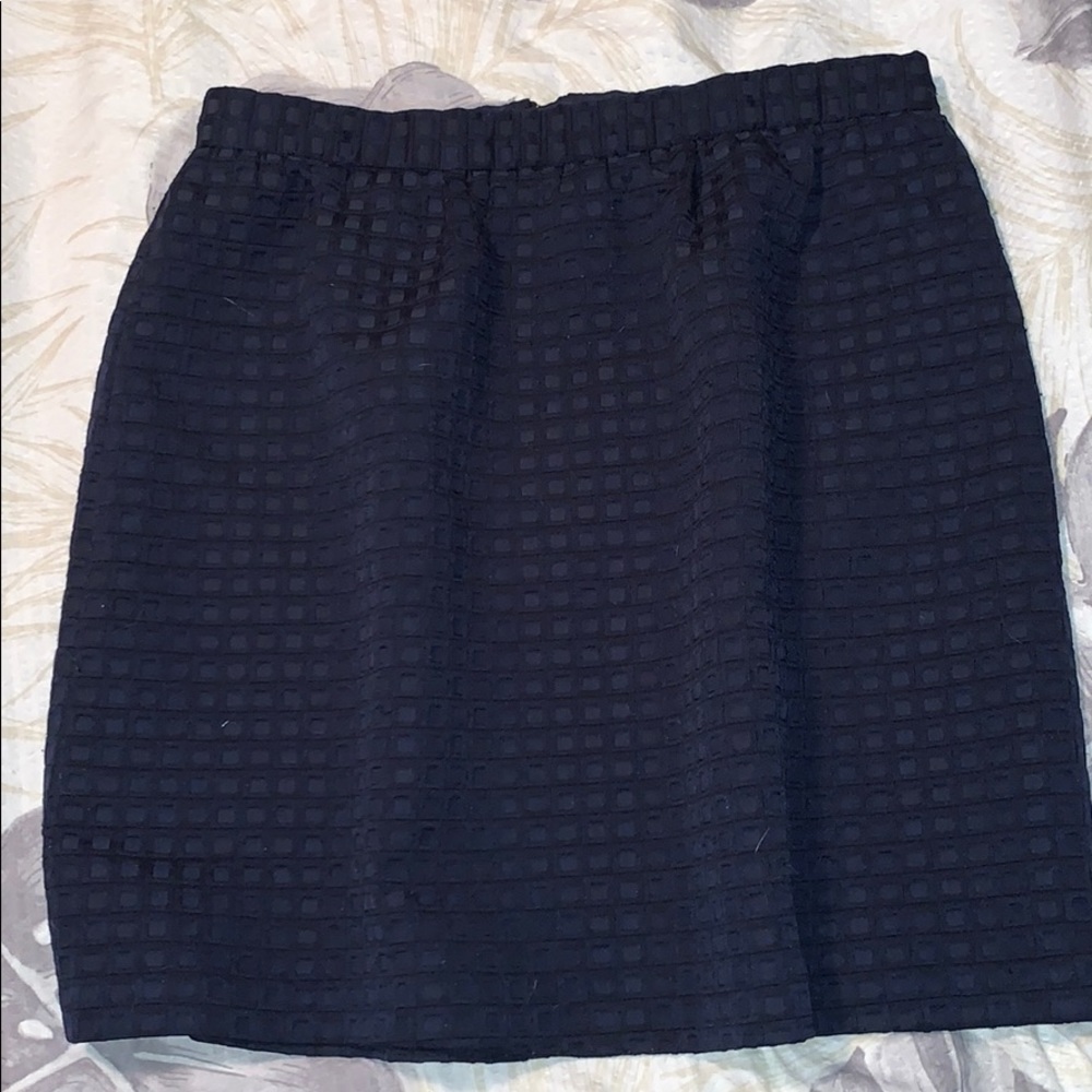 Katherine Barclay navy square design backzip skirt